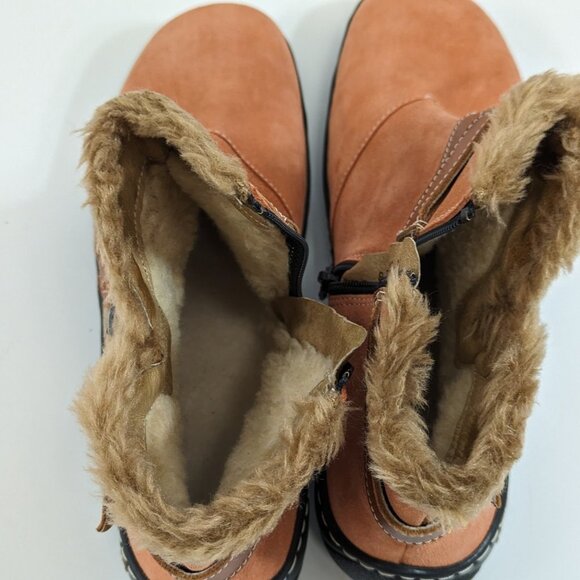 Josef Siebel Faux  Fur Lined Leather Boots Size 8 - Picture 9 of 12
